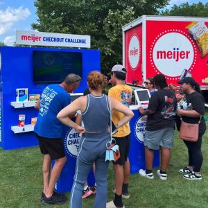 people playing with MEIJER checkout challenge