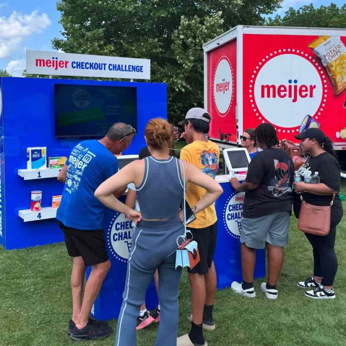 people playing with MEIJER checkout challenge