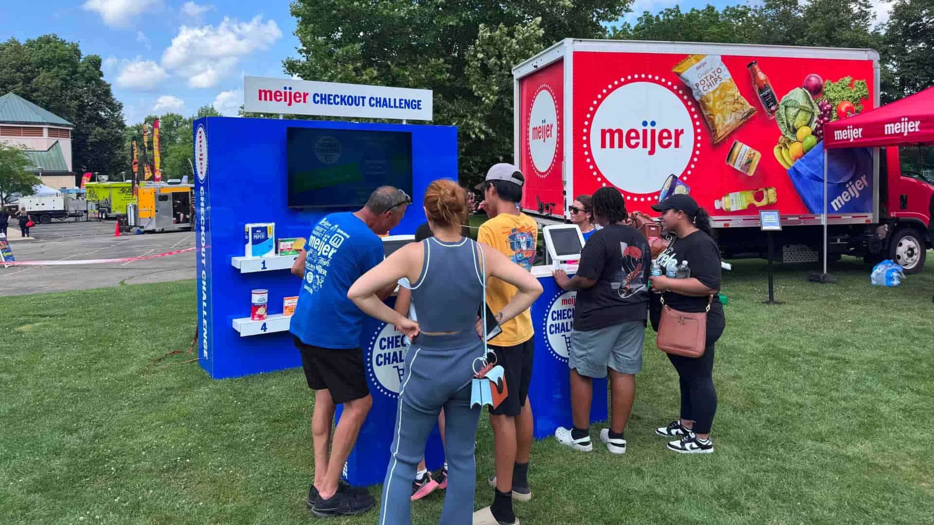 people playing with MEIJER checkout challenge