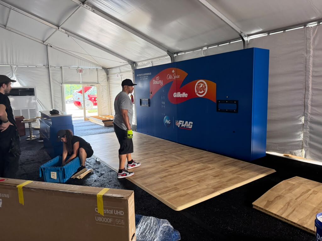 onsite booth setup at NFL FLAG Championships