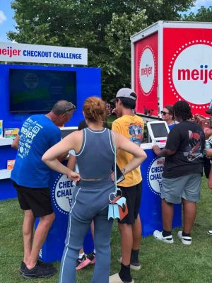 people playing with MEIJER checkout challenge